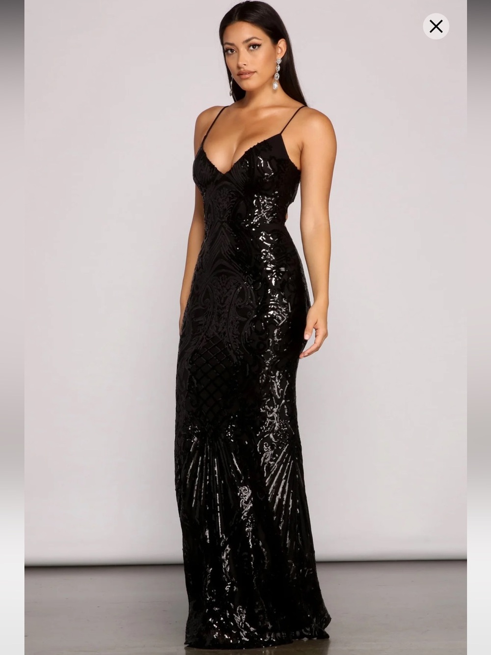 Windsor Black Sequin Gown